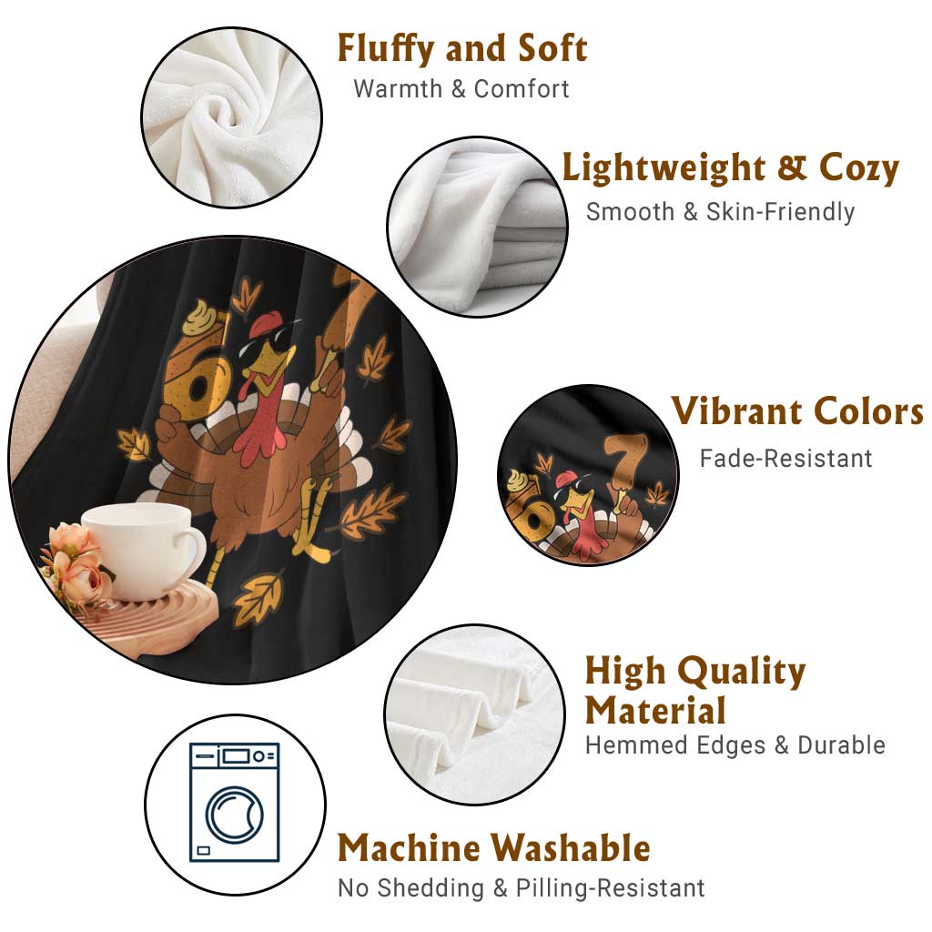 Trending Six Seven Meme Turkey Throw Blanket Funny Thanksgiving Gift TS12 Print Your Wear