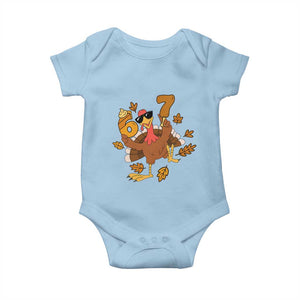 Trending Six Seven Meme Turkey Baby Onesie Funny Thanksgiving Gift TS12 Light Blue Print Your Wear