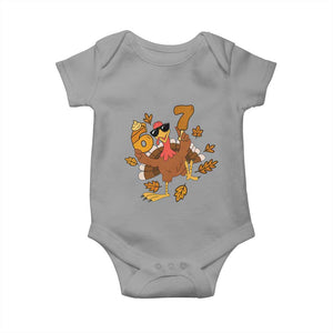 Trending Six Seven Meme Turkey Baby Onesie Funny Thanksgiving Gift TS12 Sport Gray Print Your Wear