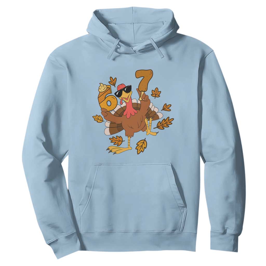 Trending Six Seven Meme Turkey Hoodie Funny Thanksgiving Gift TS12 Light Blue Print Your Wear