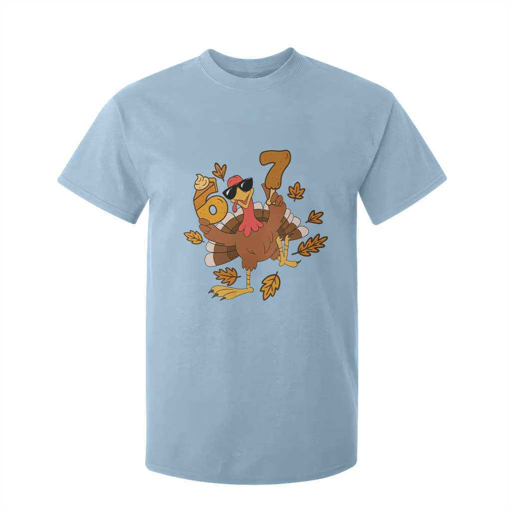 Trending Six Seven Meme Turkey T Shirt For Kid Funny Thanksgiving Gift TS12 Light Blue Print Your Wear