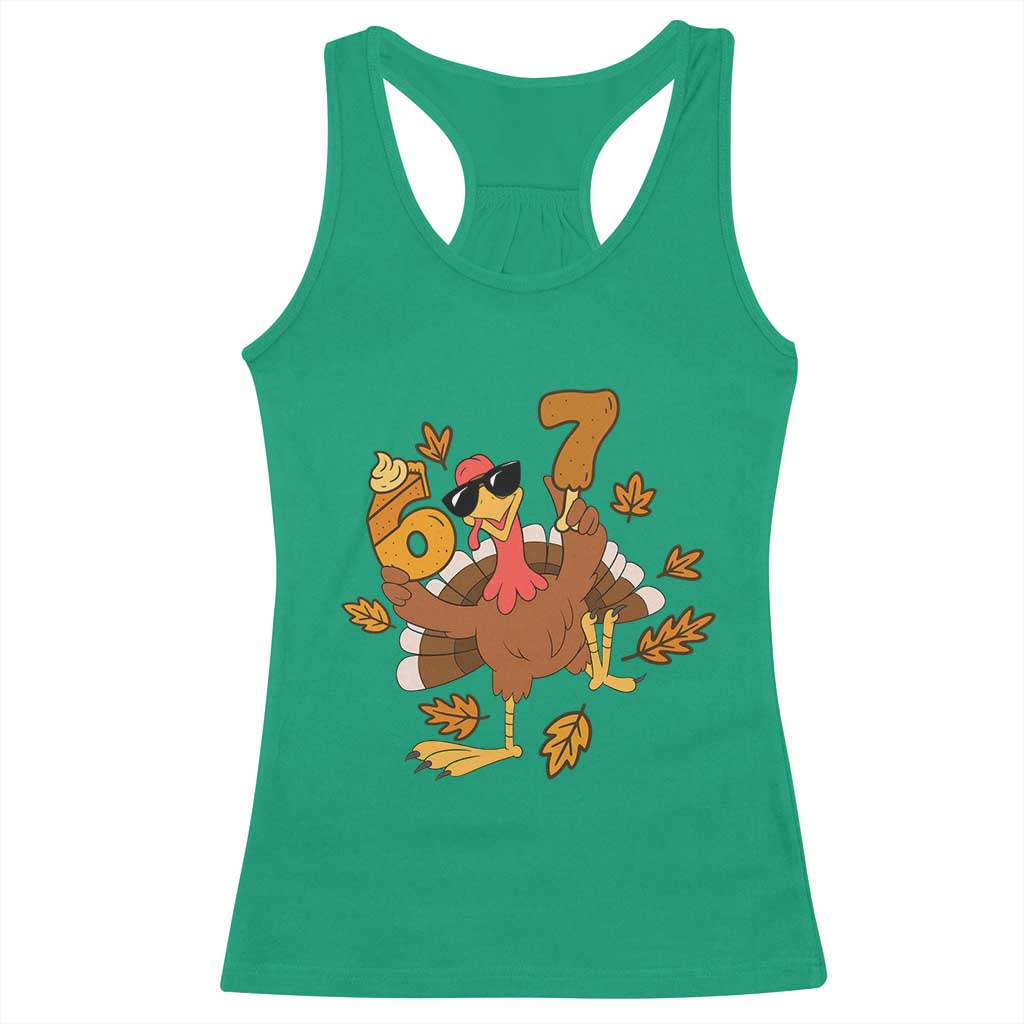 Trending Six Seven Meme Turkey Racerback Tank Top Funny Thanksgiving Gift TS12 Irish Green Print Your Wear