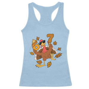 Trending Six Seven Meme Turkey Racerback Tank Top Funny Thanksgiving Gift TS12 Light Blue Print Your Wear