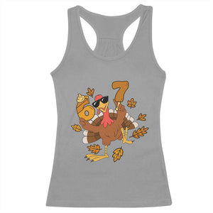 Trending Six Seven Meme Turkey Racerback Tank Top Funny Thanksgiving Gift TS12 Sport Gray Print Your Wear