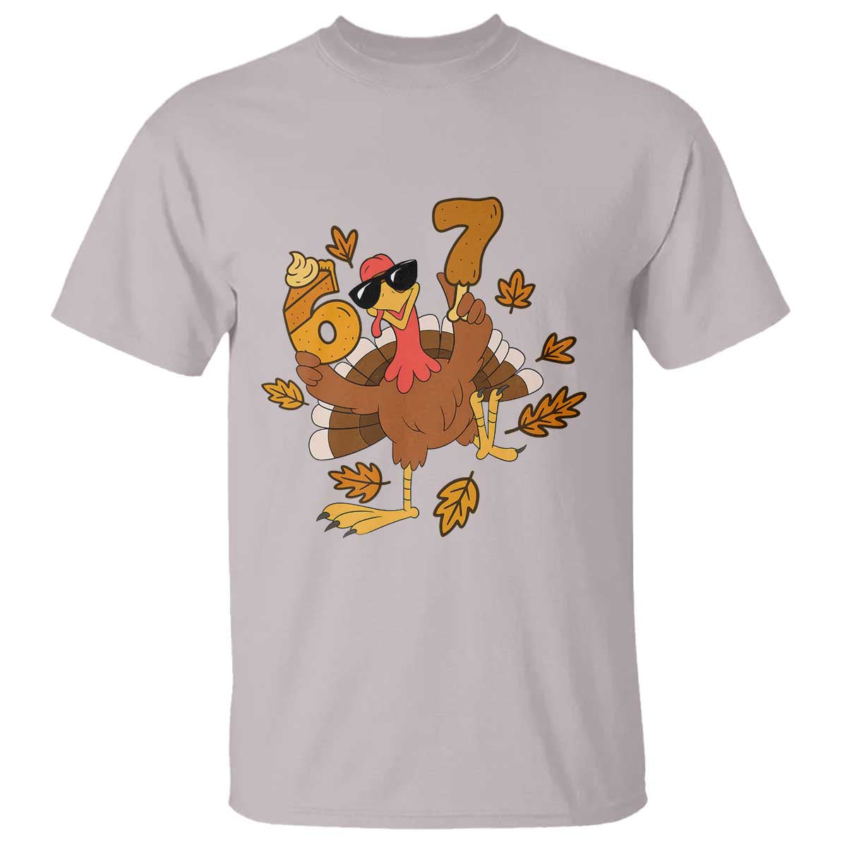 Trending Six Seven Meme Turkey T Shirt Funny Thanksgiving Gift TS12 Ice Gray Print Your Wear