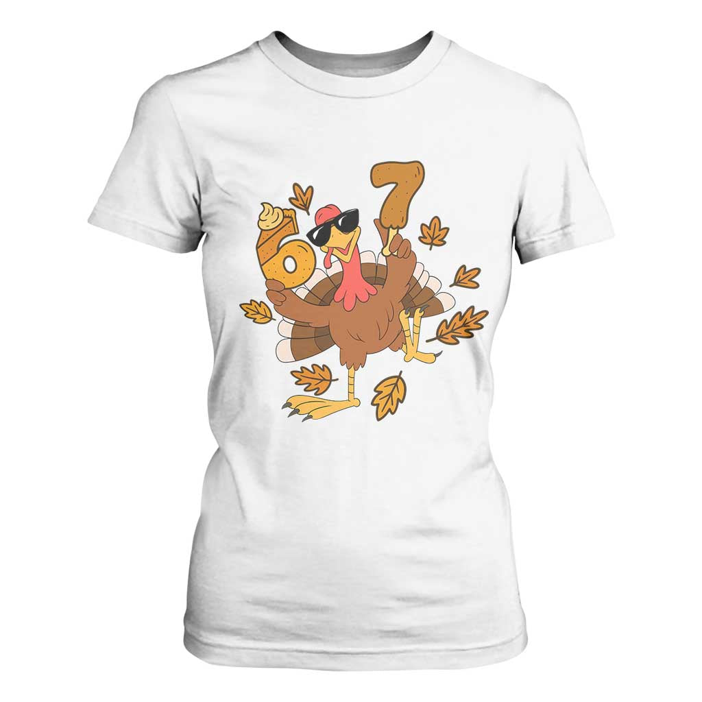Trending Six Seven Meme Turkey T Shirt For Women Funny Thanksgiving Gift TS12 White Print Your Wear