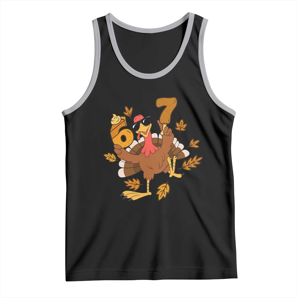 Trending Six Seven Meme Turkey Tank Top Funny Thanksgiving Gift TS12 Black Athletic Heather Print Your Wear