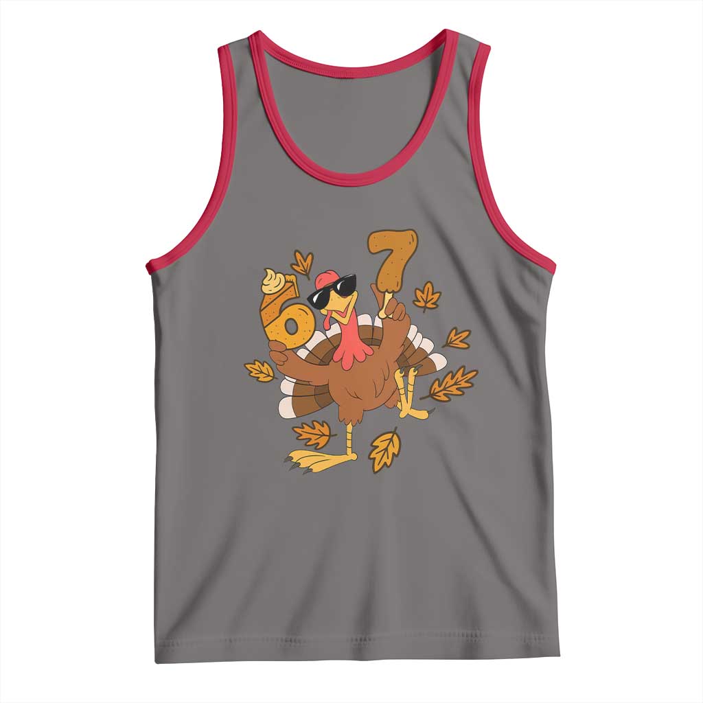Trending Six Seven Meme Turkey Tank Top Funny Thanksgiving Gift TS12 Deep Heather Red Print Your Wear