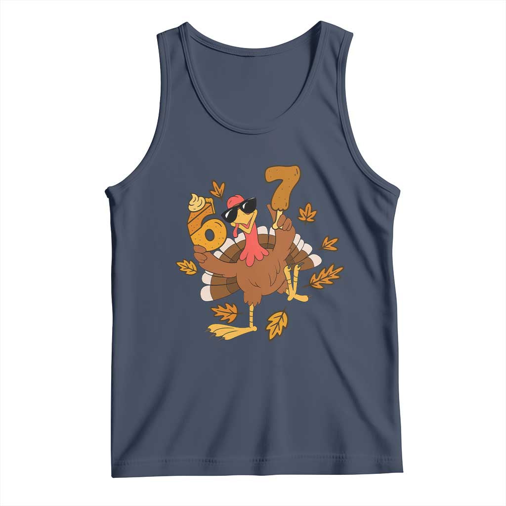 Trending Six Seven Meme Turkey Tank Top Funny Thanksgiving Gift TS12 Navy Print Your Wear