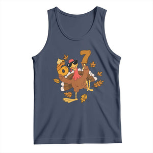 Trending Six Seven Meme Turkey Tank Top Funny Thanksgiving Gift TS12 Navy Print Your Wear