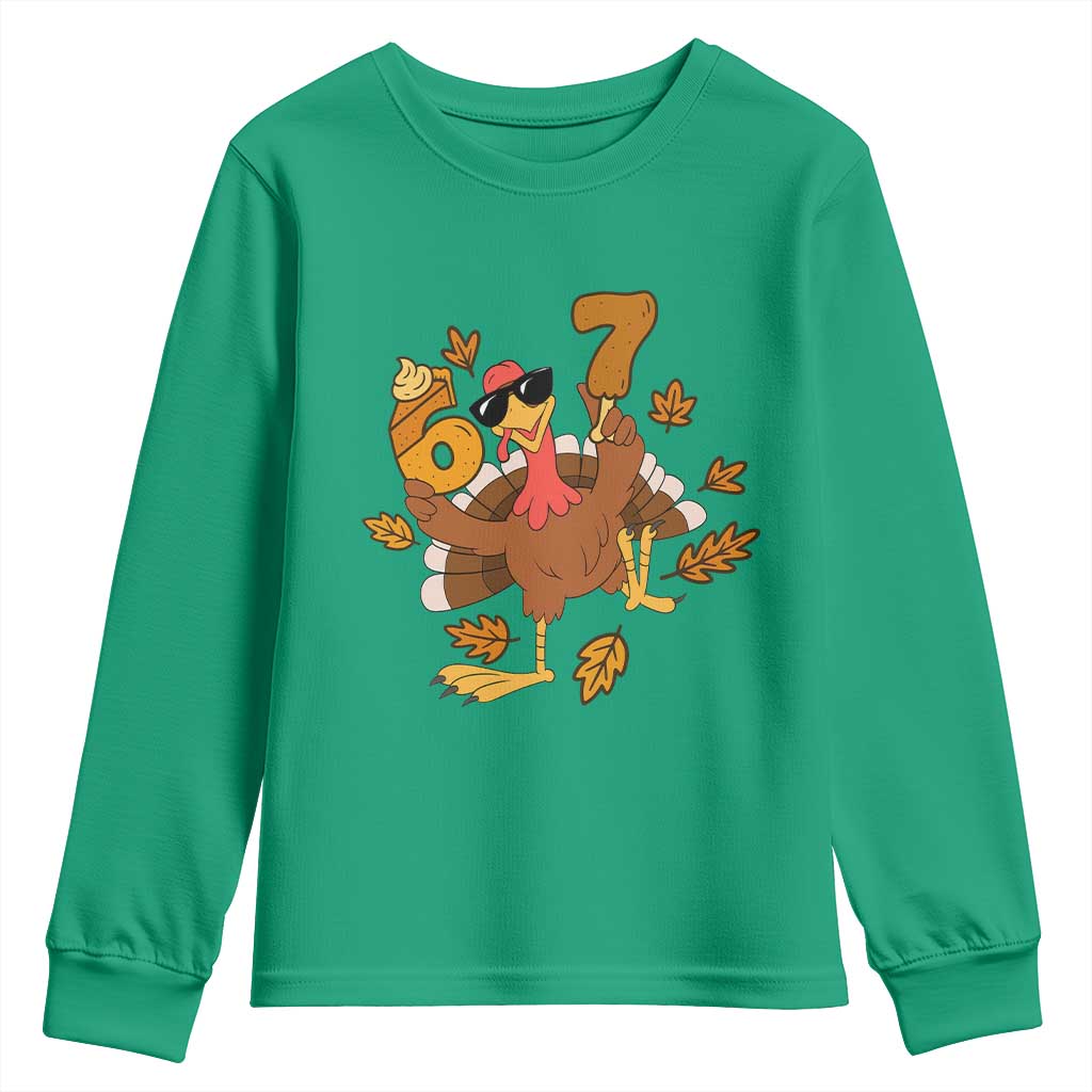 Trending Six Seven Meme Turkey Youth Sweatshirt Funny Thanksgiving Gift TS12 Irish Green Print Your Wear