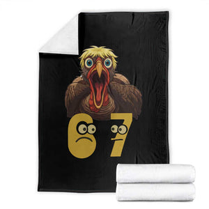 Six Seven Meme Turkey Throw Blanket Trending Gen Alpha Thanksgiving Gift TS12 Black Print Your Wear