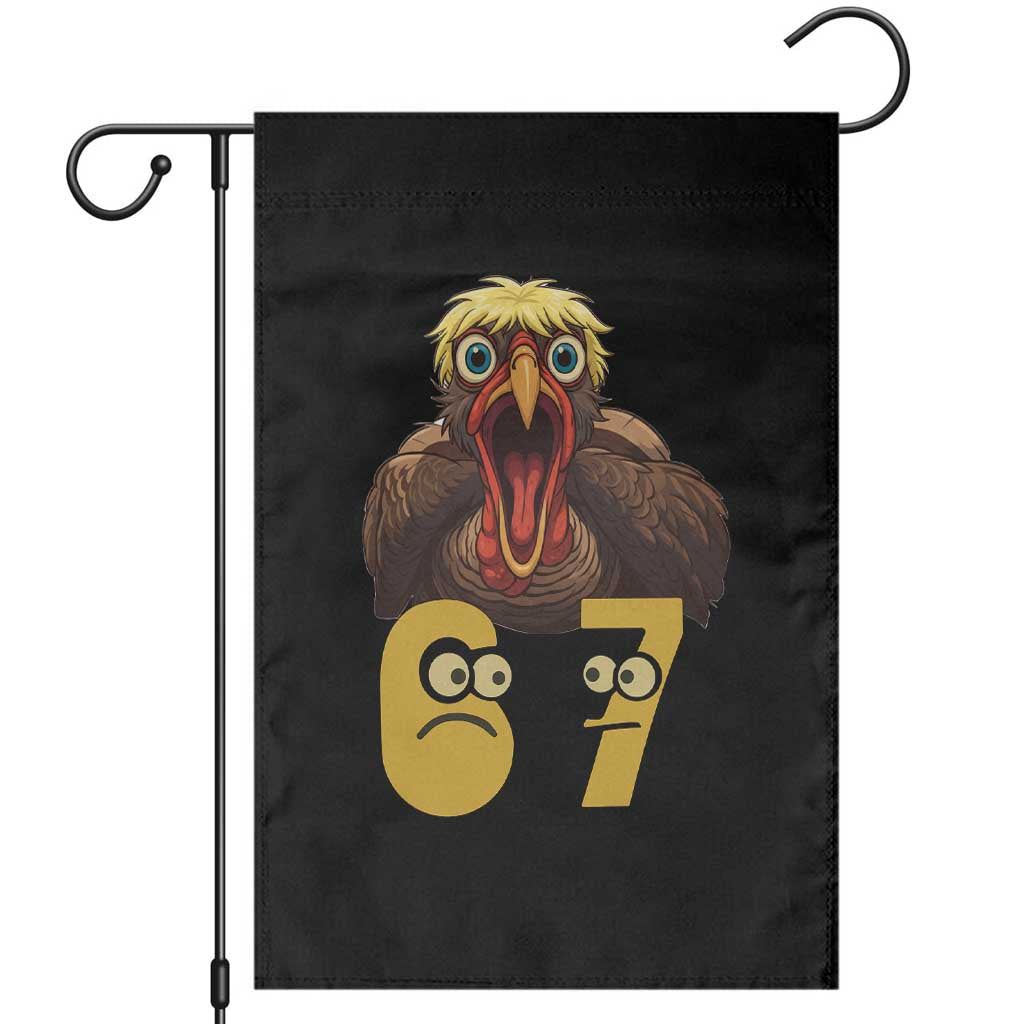 Six Seven Meme Turkey Garden Flag Trending Gen Alpha Thanksgiving Gift TS12 Black Print Your Wear