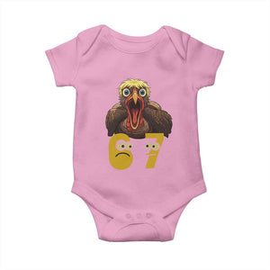 Six Seven Meme Turkey Baby Onesie Trending Gen Alpha Thanksgiving Gift TS12 Light Pink Print Your Wear
