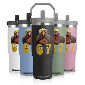 Six Seven Meme Turkey Flip Straw Tumbler Trending Gen Alpha Thanksgiving Gift TS12 Print Your Wear