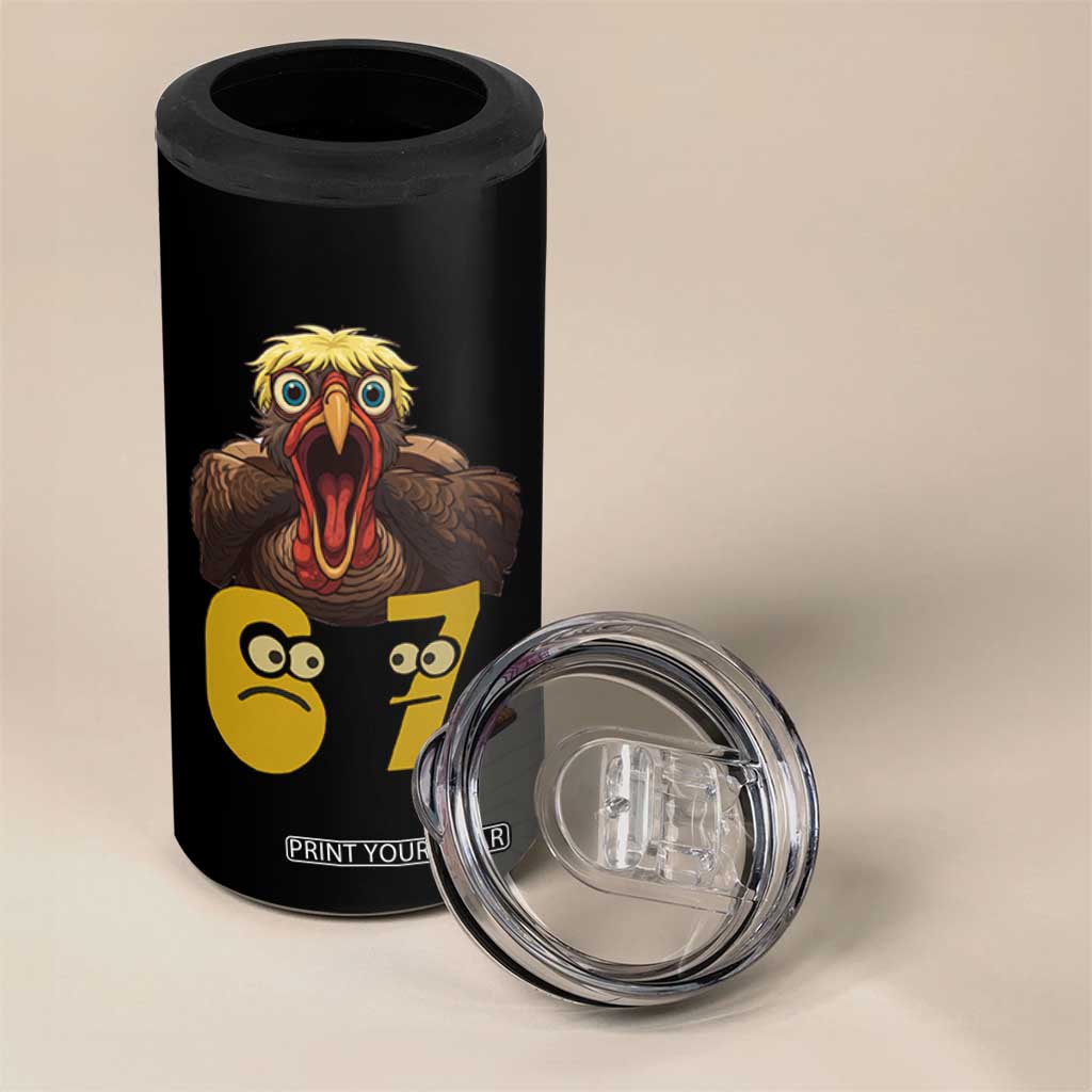Six Seven Meme Turkey 4 in 1 Can Cooler Tumbler Trending Gen Alpha Thanksgiving Gift TS12 Print Your Wear