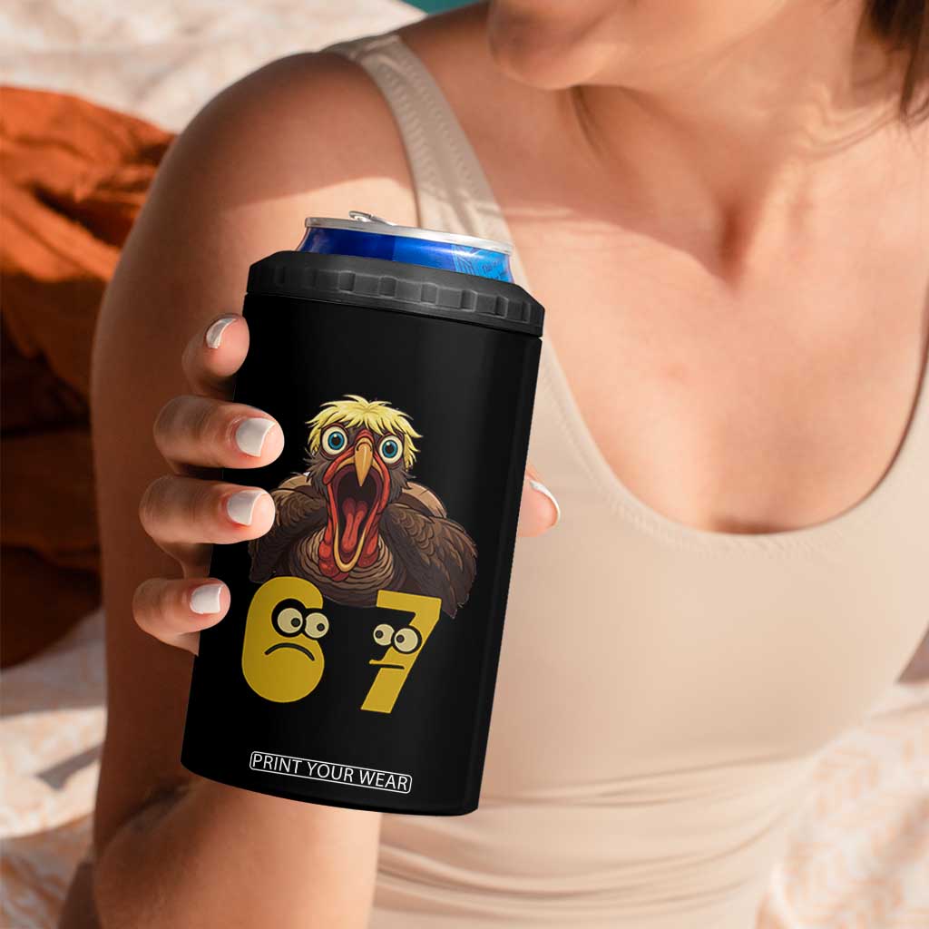 Six Seven Meme Turkey 4 in 1 Can Cooler Tumbler Trending Gen Alpha Thanksgiving Gift TS12 Print Your Wear