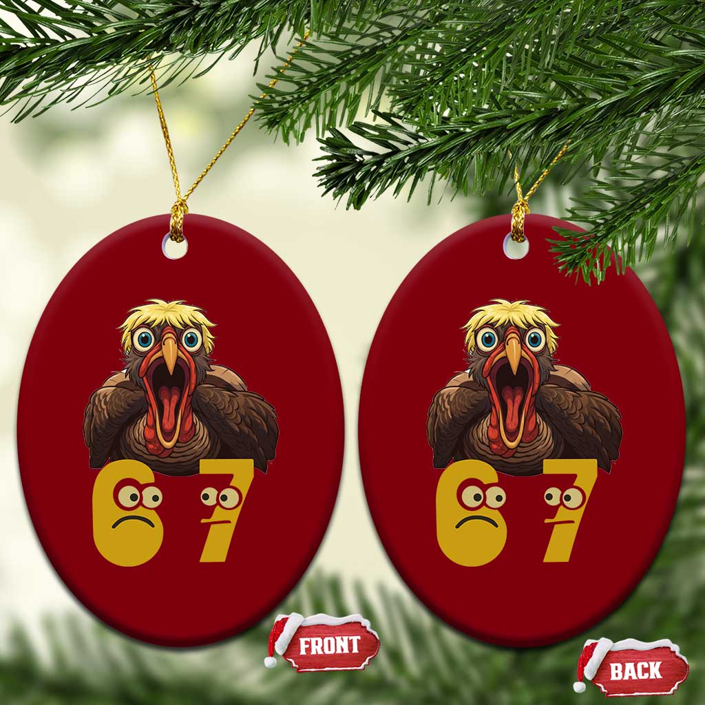 Six Seven Meme Turkey Ceramic Ornament Trending Gen Alpha Thanksgiving Gift TS12 Print Your Wear