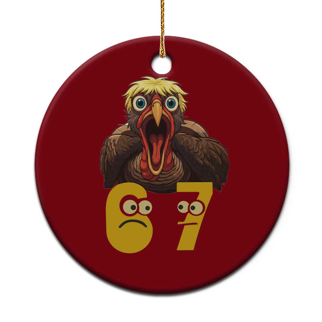Six Seven Meme Turkey Ceramic Ornament Trending Gen Alpha Thanksgiving Gift TS12 1pc Red Print Your Wear