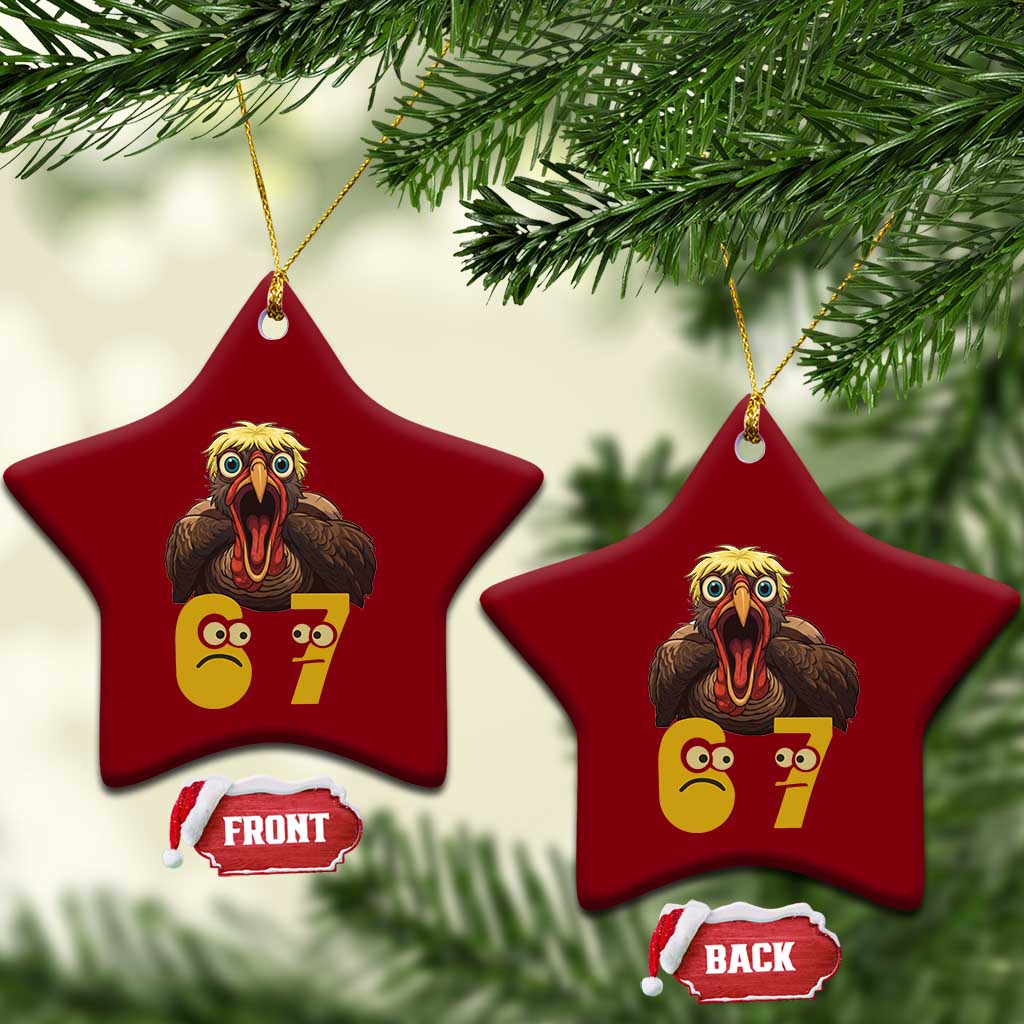 Six Seven Meme Turkey Ceramic Ornament Trending Gen Alpha Thanksgiving Gift TS12 Print Your Wear