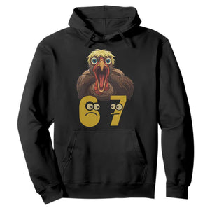 Six Seven Meme Turkey Hoodie Trending Gen Alpha Thanksgiving Gift TS12 Black Print Your Wear