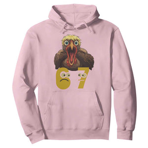 Six Seven Meme Turkey Hoodie Trending Gen Alpha Thanksgiving Gift TS12 Light Pink Print Your Wear