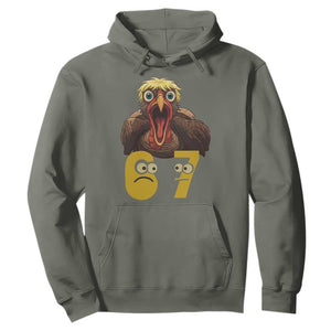 Six Seven Meme Turkey Hoodie Trending Gen Alpha Thanksgiving Gift TS12 Military Green Print Your Wear