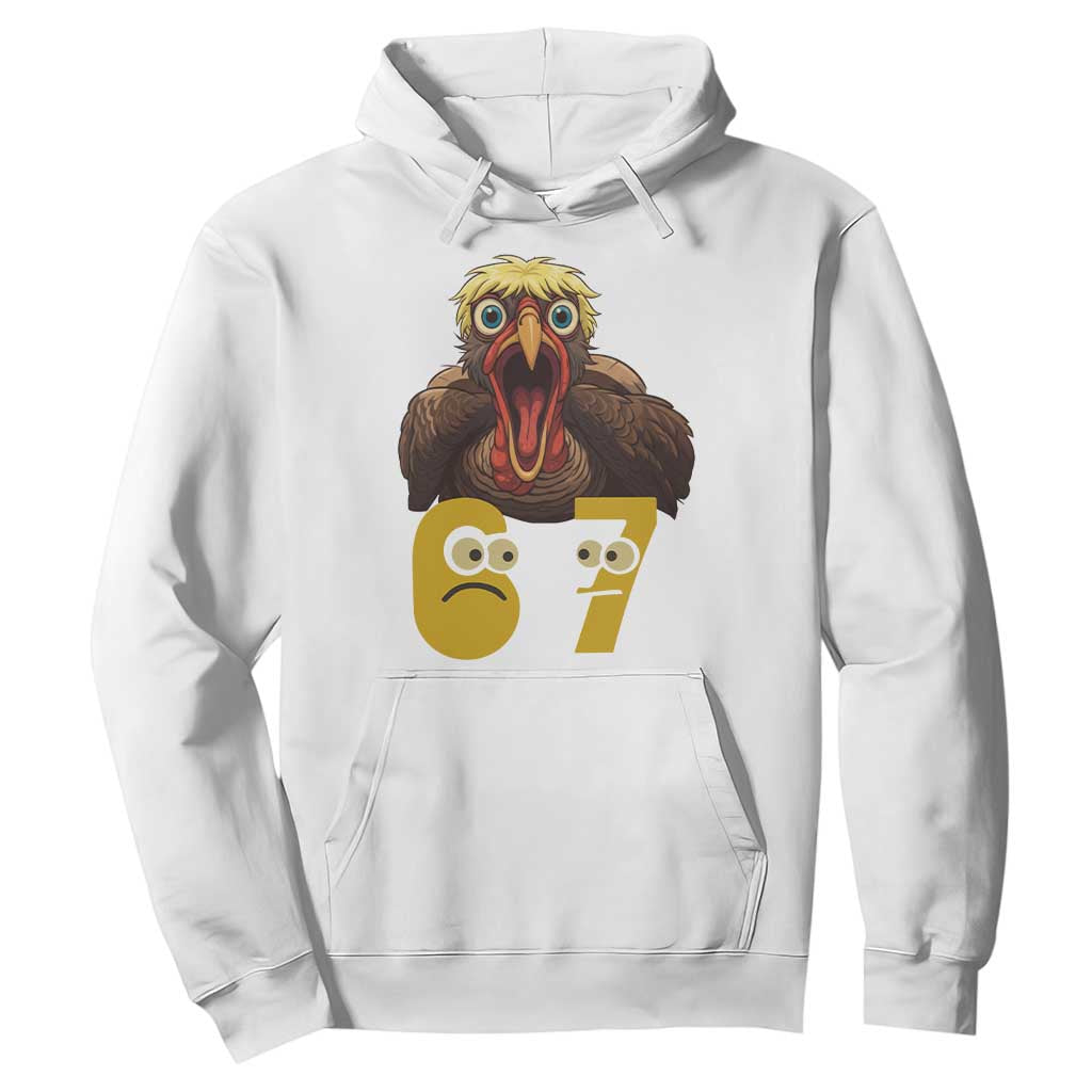 Six Seven Meme Turkey Hoodie Trending Gen Alpha Thanksgiving Gift TS12 White Print Your Wear