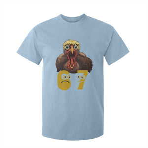 Six Seven Meme Turkey T Shirt For Kid Trending Gen Alpha Thanksgiving Gift TS12 Light Blue Print Your Wear