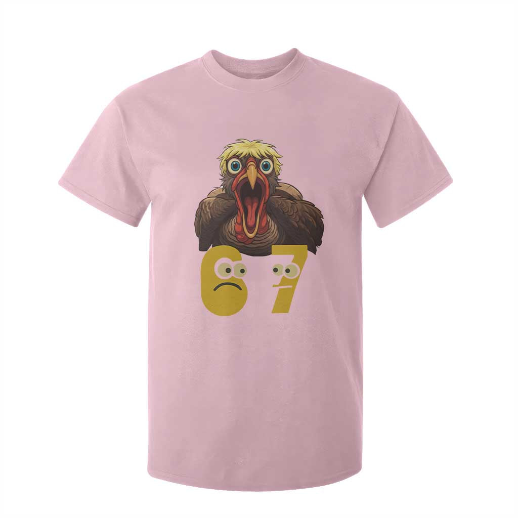 Six Seven Meme Turkey T Shirt For Kid Trending Gen Alpha Thanksgiving Gift TS12 Light Pink Print Your Wear