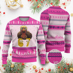 Six Seven Meme Turkey Ugly Christmas Sweater Trending Gen Alpha Thanksgiving Gift TS12 Hot Pink Print Your Wear