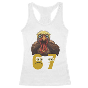 Six Seven Meme Turkey Racerback Tank Top Trending Gen Alpha Thanksgiving Gift TS12 White Print Your Wear