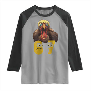 Six Seven Meme Turkey Raglan Shirt Trending Gen Alpha Thanksgiving Gift TS12 Sport Gray Black Print Your Wear