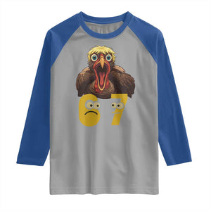 Six Seven Meme Turkey Raglan Shirt Trending Gen Alpha Thanksgiving Gift TS12 Sport Gray Royal Print Your Wear