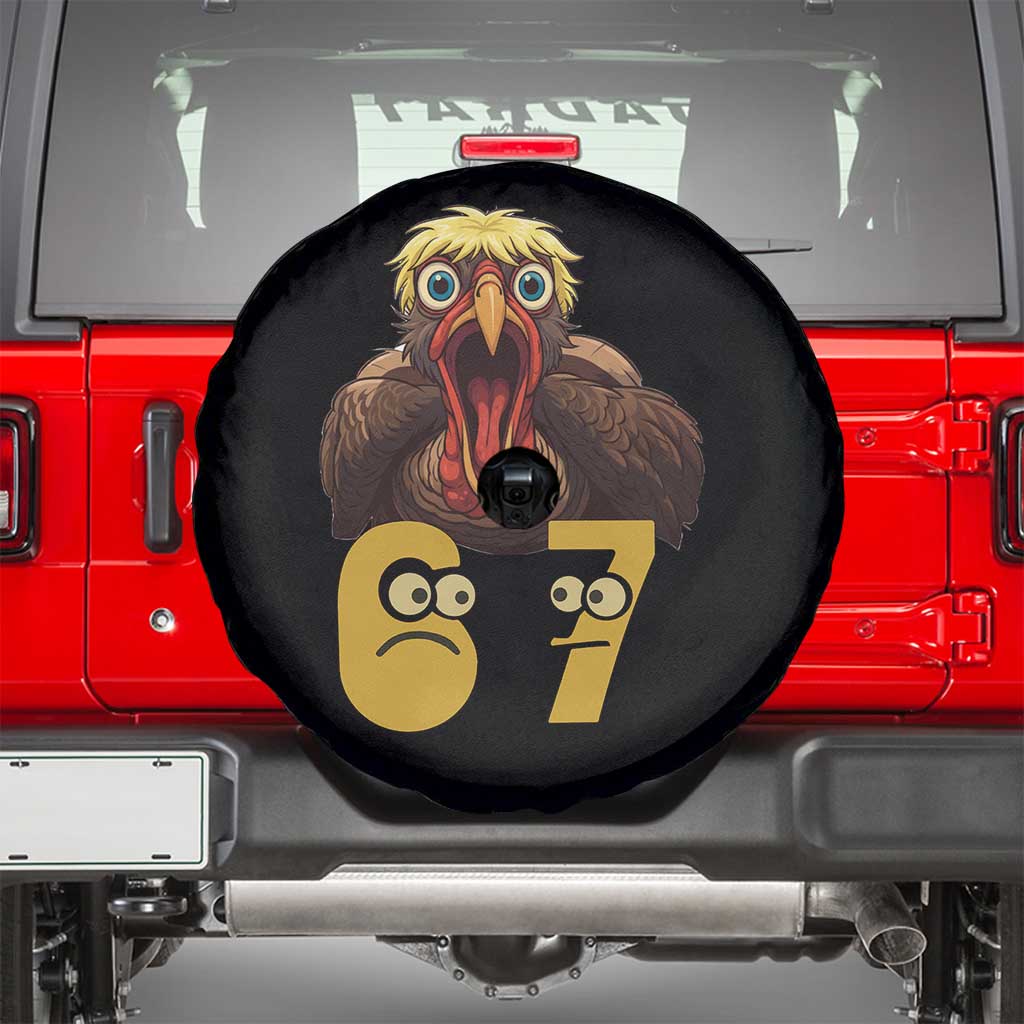 Six Seven Meme Turkey Spare Tire Cover Trending Gen Alpha Thanksgiving Gift TS12 Black Print Your Wear