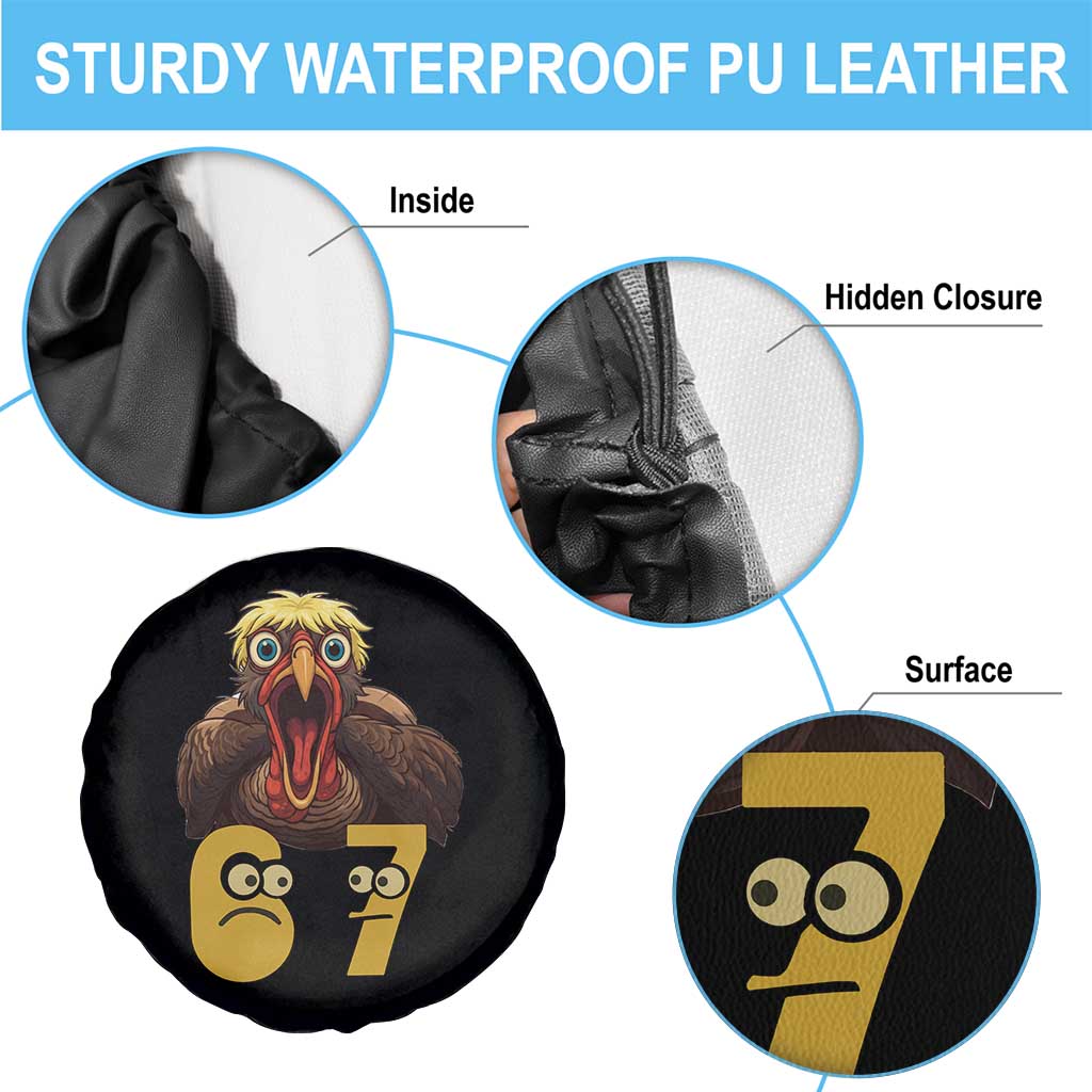 Six Seven Meme Turkey Spare Tire Cover Trending Gen Alpha Thanksgiving Gift - Print Your Wear