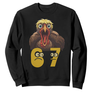 Six Seven Meme Turkey Sweatshirt Trending Gen Alpha Thanksgiving Gift TS12 Black Print Your Wear