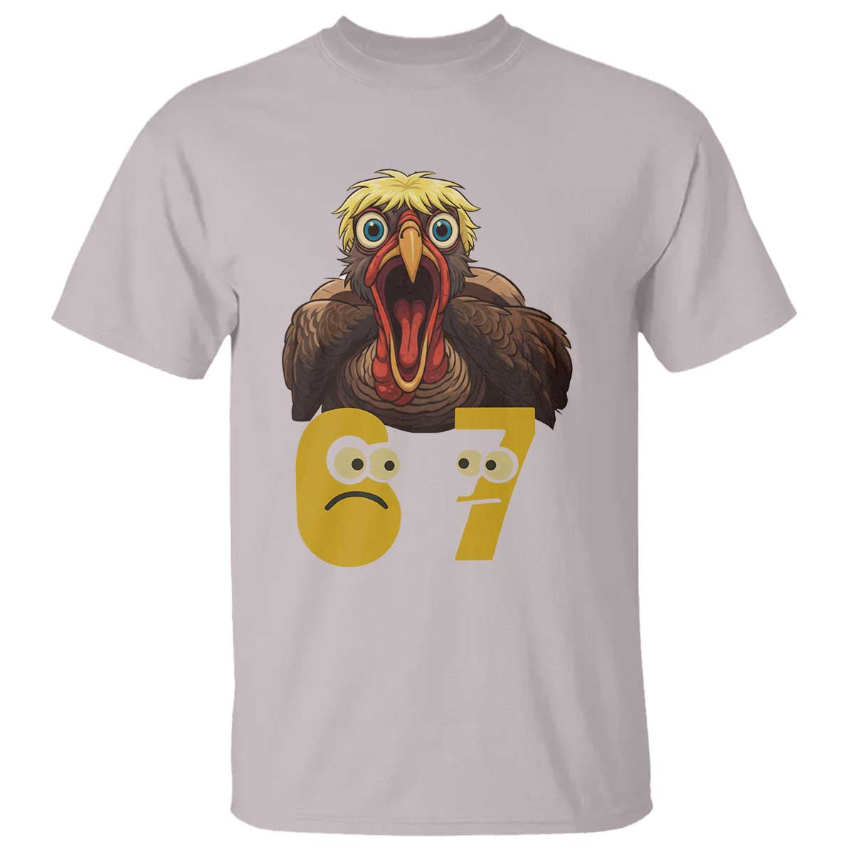 Six Seven Meme Turkey T Shirt Trending Gen Alpha Thanksgiving Gift TS12 Ice Gray Print Your Wear
