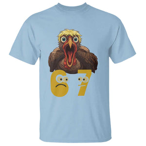Six Seven Meme Turkey T Shirt Trending Gen Alpha Thanksgiving Gift TS12 Light Blue Print Your Wear