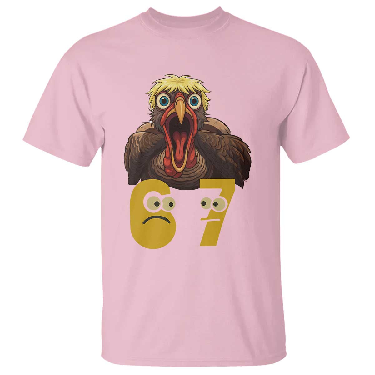 Six Seven Meme Turkey T Shirt Trending Gen Alpha Thanksgiving Gift TS12 Light Pink Print Your Wear