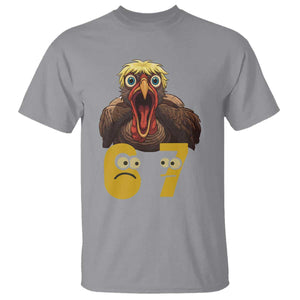 Six Seven Meme Turkey T Shirt Trending Gen Alpha Thanksgiving Gift TS12 Sport Gray Print Your Wear