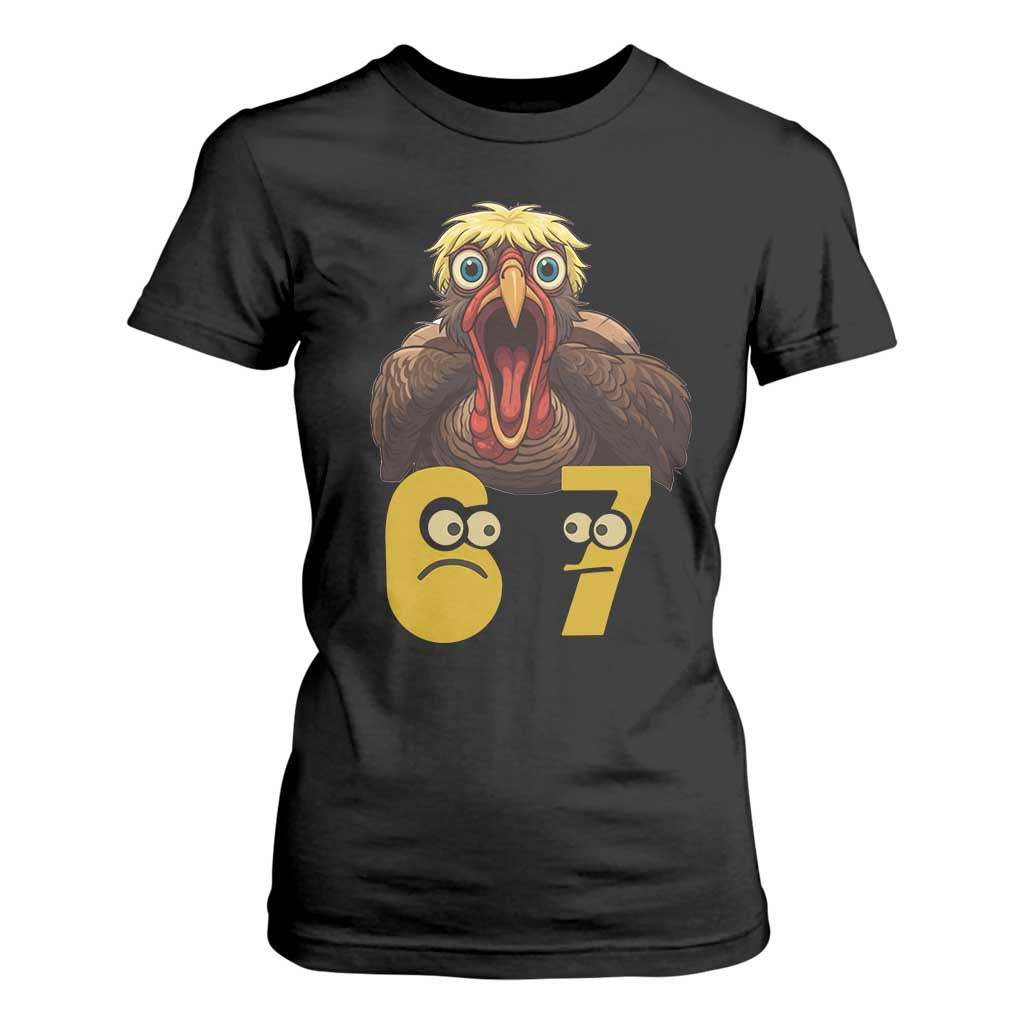 Six Seven Meme Turkey T Shirt For Women Trending Gen Alpha Thanksgiving Gift TS12 Black Print Your Wear