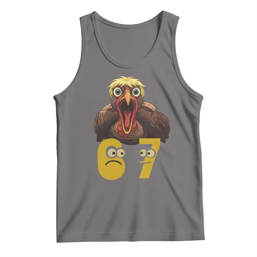 Six Seven Meme Turkey Tank Top Trending Gen Alpha Thanksgiving Gift TS12 Deep Heather Print Your Wear