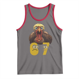 Six Seven Meme Turkey Tank Top Trending Gen Alpha Thanksgiving Gift TS12 Deep Heather Red Print Your Wear