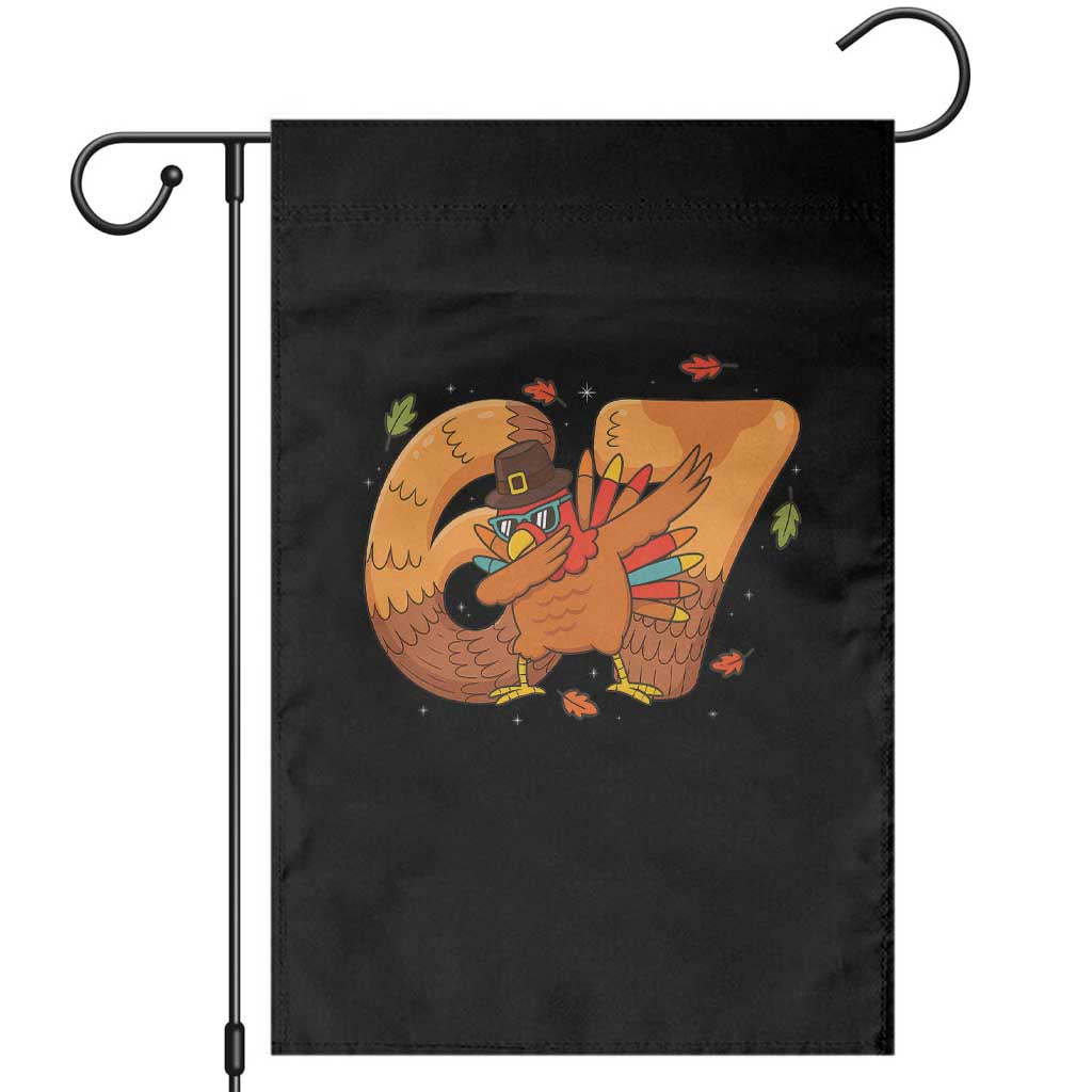 Thanksgiving Turkey Dabbing Garden Flag Six Seven Meme Trending Gift TS12 Black Print Your Wear