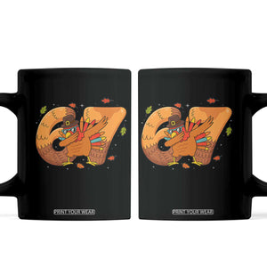 Thanksgiving Turkey Dabbing Coffee Mug Six Seven Meme Trending Gift TS12 Black Print Your Wear