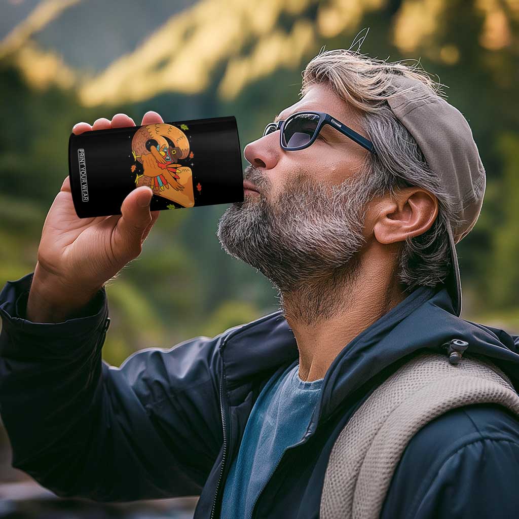 Thanksgiving Turkey Dabbing 4 in 1 Can Cooler Tumbler Six Seven Meme Trending Gift TS12 Print Your Wear