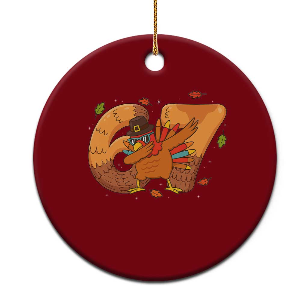Thanksgiving Turkey Dabbing Ceramic Ornament Six Seven Meme Trending Gift TS12 1pc Red Print Your Wear