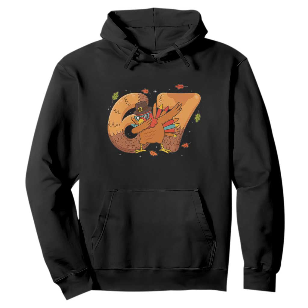 Thanksgiving Turkey Dabbing Hoodie Six Seven Meme Trending Gift TS12 Black Print Your Wear