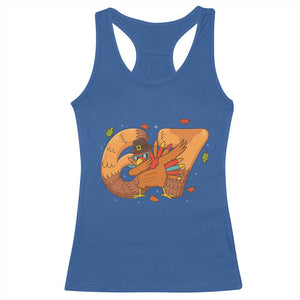 Thanksgiving Turkey Dabbing Racerback Tank Top Six Seven Meme Trending Gift TS12 Royal Blue Print Your Wear